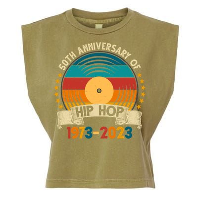 50 Years Hip Hop Vinyl 50th Anniversary Celebration Garment-Dyed Women's Muscle Tee