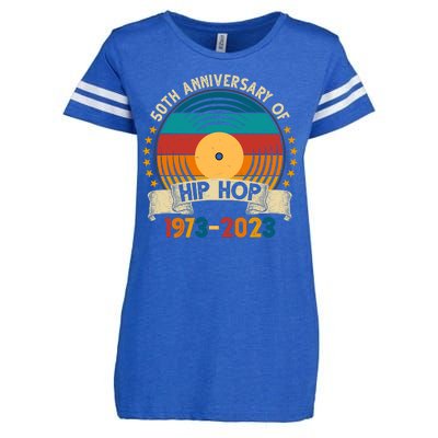 50 Years Hip Hop Vinyl 50th Anniversary Celebration Enza Ladies Jersey Football T-Shirt