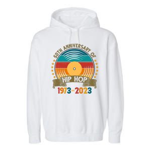 50 Years Hip Hop Vinyl 50th Anniversary Celebration Garment-Dyed Fleece Hoodie