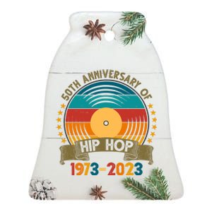 50 Years Hip Hop Vinyl 50th Anniversary Celebration Ceramic Bell Ornament