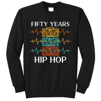 50 Years Hip Hop Vinyl Retro 50th Anniversary Celebration Tall Sweatshirt