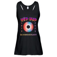 50 Years Hip Hop Vinyl Retro 50th Anniversary Hip Hop Ladies Essential Flowy Tank