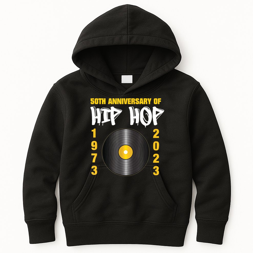50 Years Hip Hop Vinyl Retro | 50th Anniversary Celebration Kids Hoodie