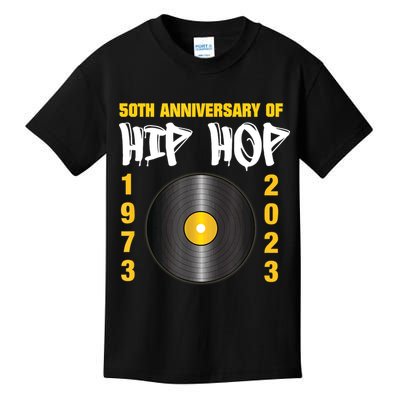 50 Years Hip Hop Vinyl Retro | 50th Anniversary Celebration Kids T-Shirt