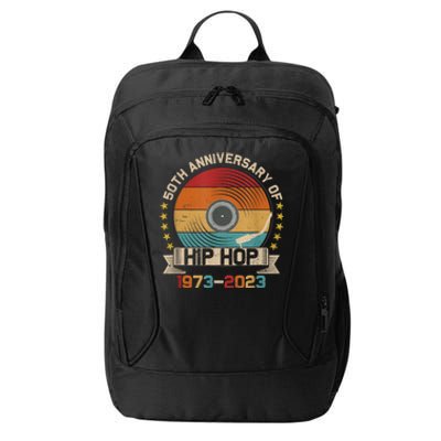 50 Years Hip Hop Vinyl Retro 50th Anniversary Celebration City Backpack