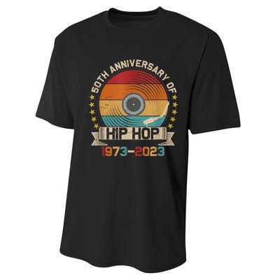 50 Years Hip Hop Vinyl Retro 50th Anniversary Celebration Performance Sprint T-Shirt