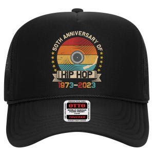 50 Years Hip Hop Vinyl Retro 50th Anniversary Celebration High Crown Mesh Back Trucker Hat