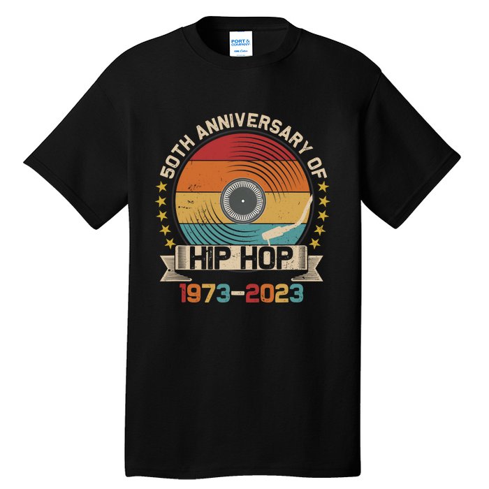 50 Years Hip Hop Vinyl Retro 50th Anniversary Celebration Tall T-Shirt