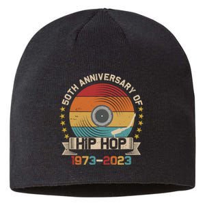 50 Years Hip Hop Vinyl Retro 50th Anniversary Celebration Sustainable Beanie