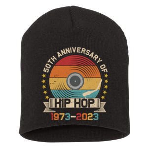 50 Years Hip Hop Vinyl Retro 50th Anniversary Celebration Short Acrylic Beanie