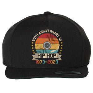 50 Years Hip Hop Vinyl Retro 50th Anniversary Celebration Wool Snapback Cap