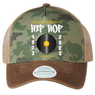 50 Years Hip Hop Vinyl Retro 50th Anniversary Of Rap Legacy Tie Dye Trucker Hat