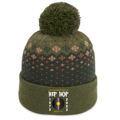 50 Years Hip Hop Vinyl Retro 50th Anniversary Of Rap The Baniff Cuffed Pom Beanie