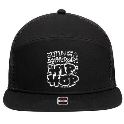 50 Years Hip Hop Vinyl Retro Graffiti 50th Anniversary 7 Panel Mesh Trucker Snapback Hat