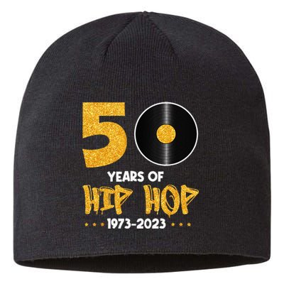 50 Years Hip Hop Vinyl Retro 50th Anniversary Celebration Sustainable Beanie