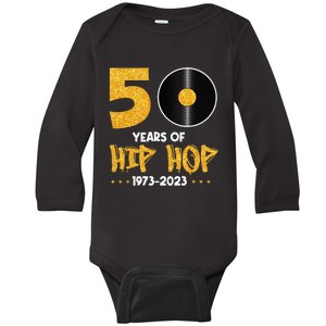 50 Years Hip Hop Vinyl Retro 50th Anniversary Celebration Baby Long Sleeve Bodysuit