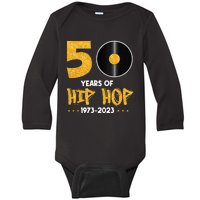 50 Years Hip Hop Vinyl Retro 50th Anniversary Celebration Baby Long Sleeve Bodysuit