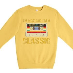 50 Years I'm Not Old I'm A Classic Cassette 50th Birthday Premium Crewneck Sweatshirt