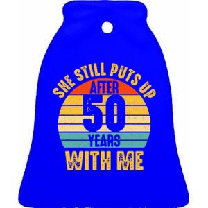 50 Year Marriage Husband 50th Wedding Anniversary Ceramic Bell Ornament