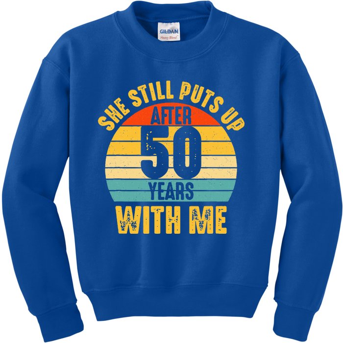 50 Year Marriage Husband 50th Wedding Anniversary Kids Sweatshirt