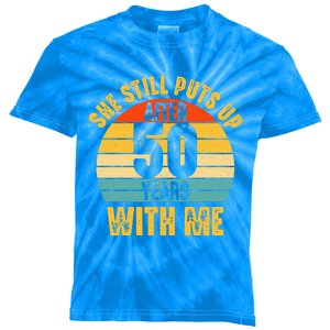 50 Year Marriage Husband 50th Wedding Anniversary Kids Tie-Dye T-Shirt