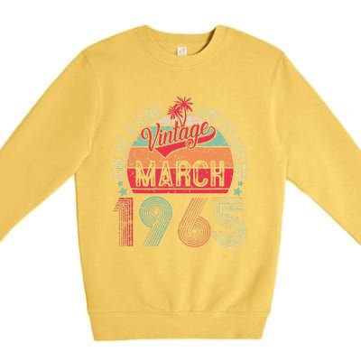 58 Years Old 58th Birthday Gifts Vintage Retro March 1965 Premium Crewneck Sweatshirt