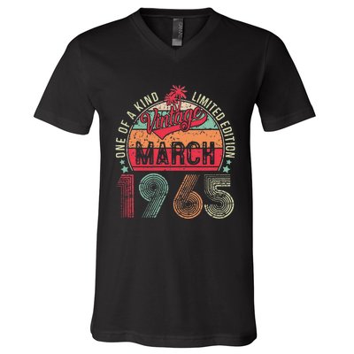 58 Years Old 58th Birthday Gifts Vintage Retro March 1965 V-Neck T-Shirt