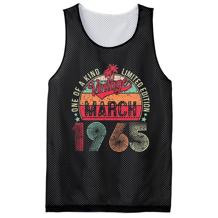 58 Years Old 58th Birthday Gifts Vintage Retro March 1965 Mesh Reversible Basketball Jersey Tank