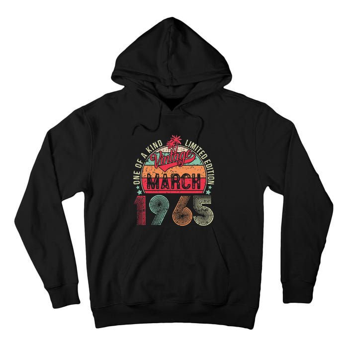 58 Years Old 58th Birthday Gifts Vintage Retro March 1965 Tall Hoodie