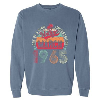 58 Years Old 58th Birthday Gifts Vintage Retro March 1965 Garment-Dyed Sweatshirt