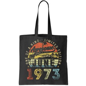 50 Year Old Awesome Since June 1973 50th Birthday Tote Bag