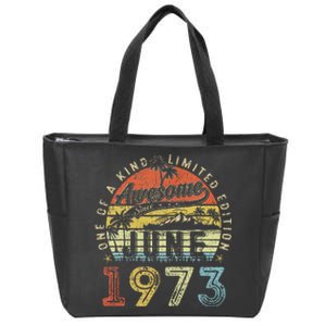 50 Year Old Awesome Since June 1973 50th Birthday Zip Tote Bag