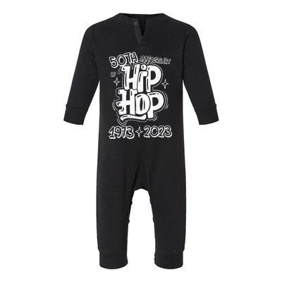 50 Years Old 50th Anniversary Of Hip Hop Graffiti Hip Hop Infant Fleece One Piece