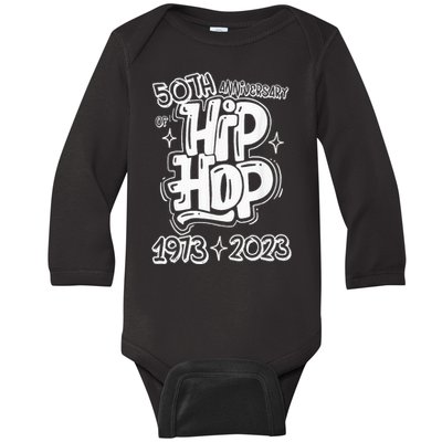 50 Years Old 50th Anniversary Of Hip Hop Graffiti Hip Hop Baby Long Sleeve Bodysuit