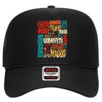 50 Years Old 50th Anniversary Of Hip Hop Graffiti Hip Hop High Crown Mesh Back Trucker Hat