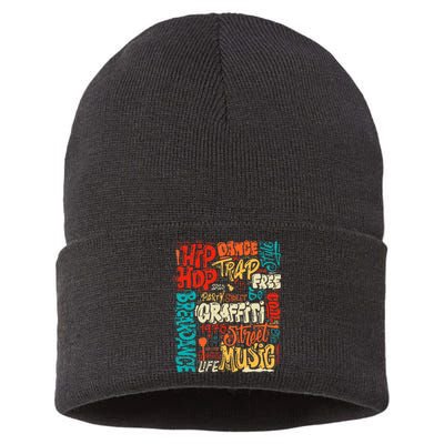 50 Years Old 50th Anniversary Of Hip Hop Graffiti Hip Hop Sustainable Knit Beanie