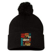 50 Years Old 50th Anniversary Of Hip Hop Graffiti Hip Hop Pom Pom 12in Knit Beanie