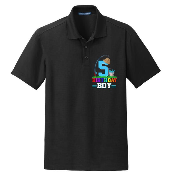 5 Year Old Fishing 5th Birthday Bday Party Decorations Dry Zone Grid Polo