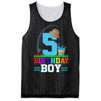 5 Year Old Fishing 5th Birthday Bday Party Decorations Mesh Reversible Basketball Jersey Tank