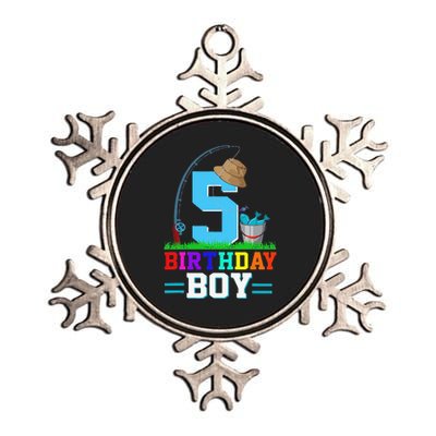 5 Year Old Fishing 5th Birthday Bday Party Decorations Metallic Star Ornament