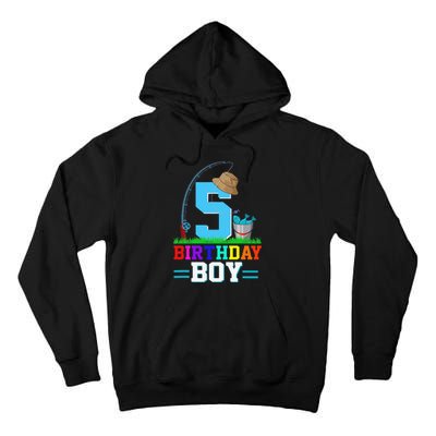 5 Year Old Fishing 5th Birthday Bday Party Decorations Tall Hoodie