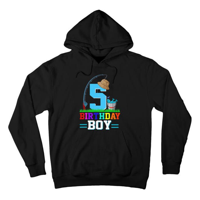 5 Year Old Fishing 5th Birthday Bday Party Decorations Tall Hoodie