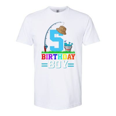 5 Year Old Fishing 5th Birthday Bday Party Decorations Softstyle CVC T-Shirt