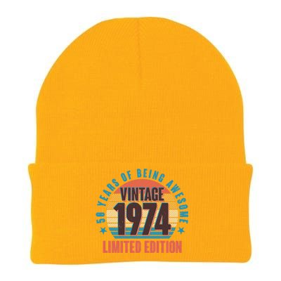 50 Years Of Being Awesome 1974 Limited Edition Vintage Retro Knit Cap Winter Beanie