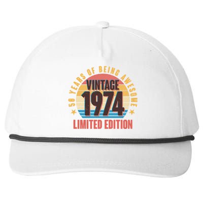 50 Years Of Being Awesome 1974 Limited Edition Vintage Retro Snapback Five-Panel Rope Hat