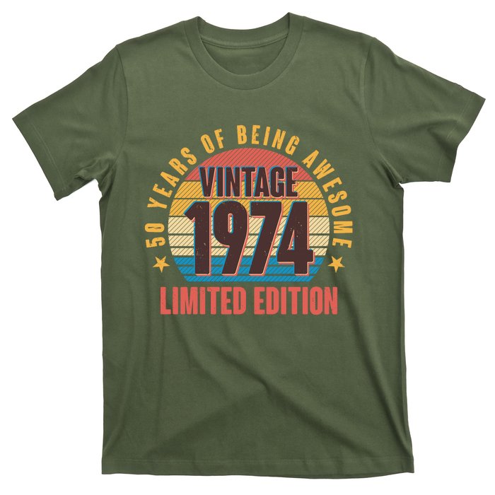 50 Years Of Being Awesome 1974 Limited Edition Vintage Retro T-Shirt