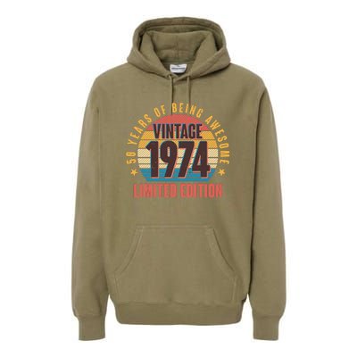 50 Years Of Being Awesome 1974 Limited Edition Vintage Retro Premium Hoodie