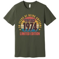 50 Years Of Being Awesome 1974 Limited Edition Vintage Retro Premium T-Shirt