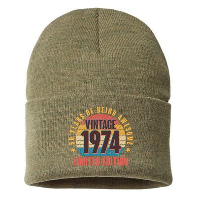 50 Years Of Being Awesome 1974 Limited Edition Vintage Retro Sustainable Knit Beanie