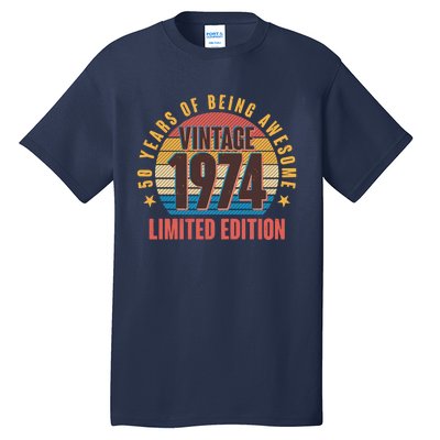 50 Years Of Being Awesome 1974 Limited Edition Vintage Retro Tall T-Shirt